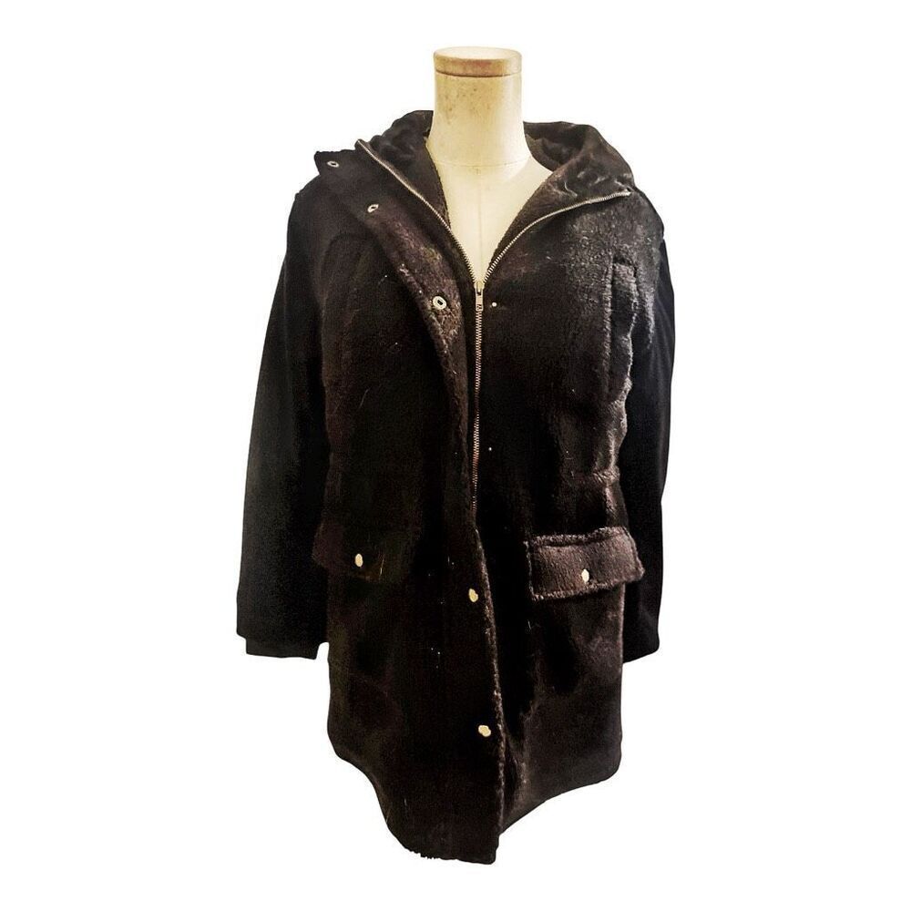 Eden Society Eden Sherpa Lined Contrast Cinch‎ Waist Jacket Size Small NWOT